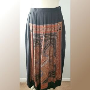 F.A. Chatta Vintage Paisley Print Skirt